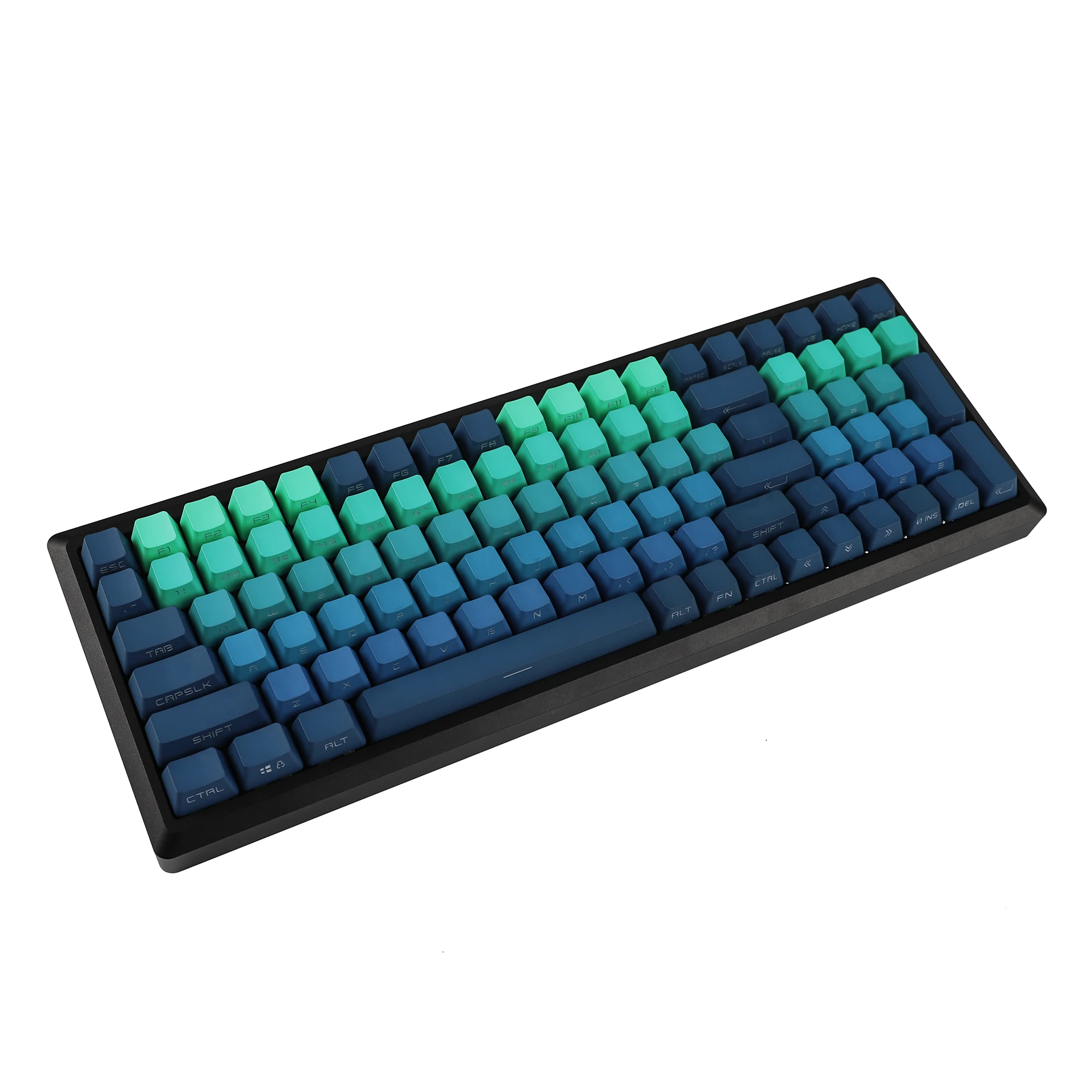 Azul cian 133 teclas PBT doble disparo brillo lateral a través de teclas retroiluminadas para teclado mecánico MX 108 96 87 NJ80 84 68 64 61
