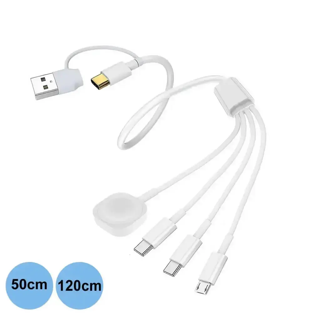 Para iWatch y teléfono Cable de carga múltiple para iPhone 15 14 tipo C/carga inalámbrica Android para Apple Watch Ultra SE/9/8/7/6/5/4