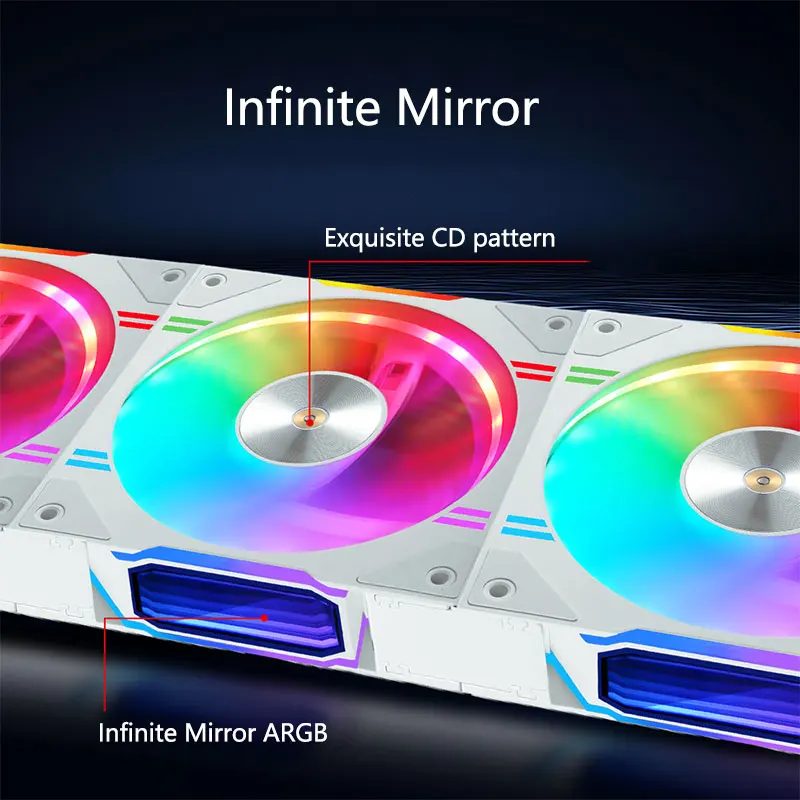 UPSIREN D30 120X120X30mm ventilador de refrigeración del chasis de la computadora adecuado para refrigeración por aire/radiador de refrigeración por agua/5V 3PIN ARGB/4PIN PWM - imagen 4