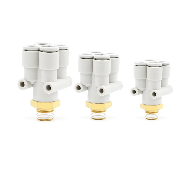 10PCS Y-Type External Thread Variable Diameter 1 In 4 Out 5-Way Equal-Diameter Trachea Quick Plug KQ2UD04/06-01/02AS - imagen 4