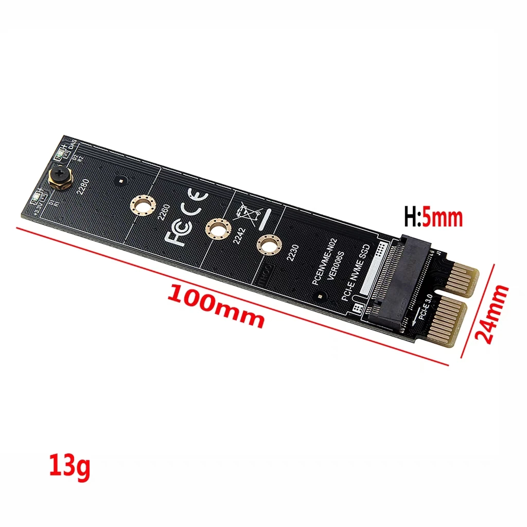 Tarjeta adaptadora de disco duro NVME M.2 a PCI E3.0 1X de alta velocidad Tarjeta adaptadora de expansión Tarjeta de expansión del convertidor del módulo M Key NGFF - imagen 3