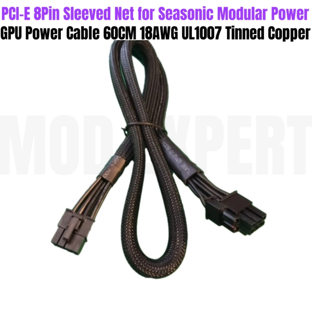 Cable de alimentación GPU 6 + 2 PCI-E de 8 pines para Seasonic FOCUS GM-850, GM-750, GM-650, GM-550, GM-500, GM-450 GOLD, fuente de alimentación Modular, red con mangas - imagen 4