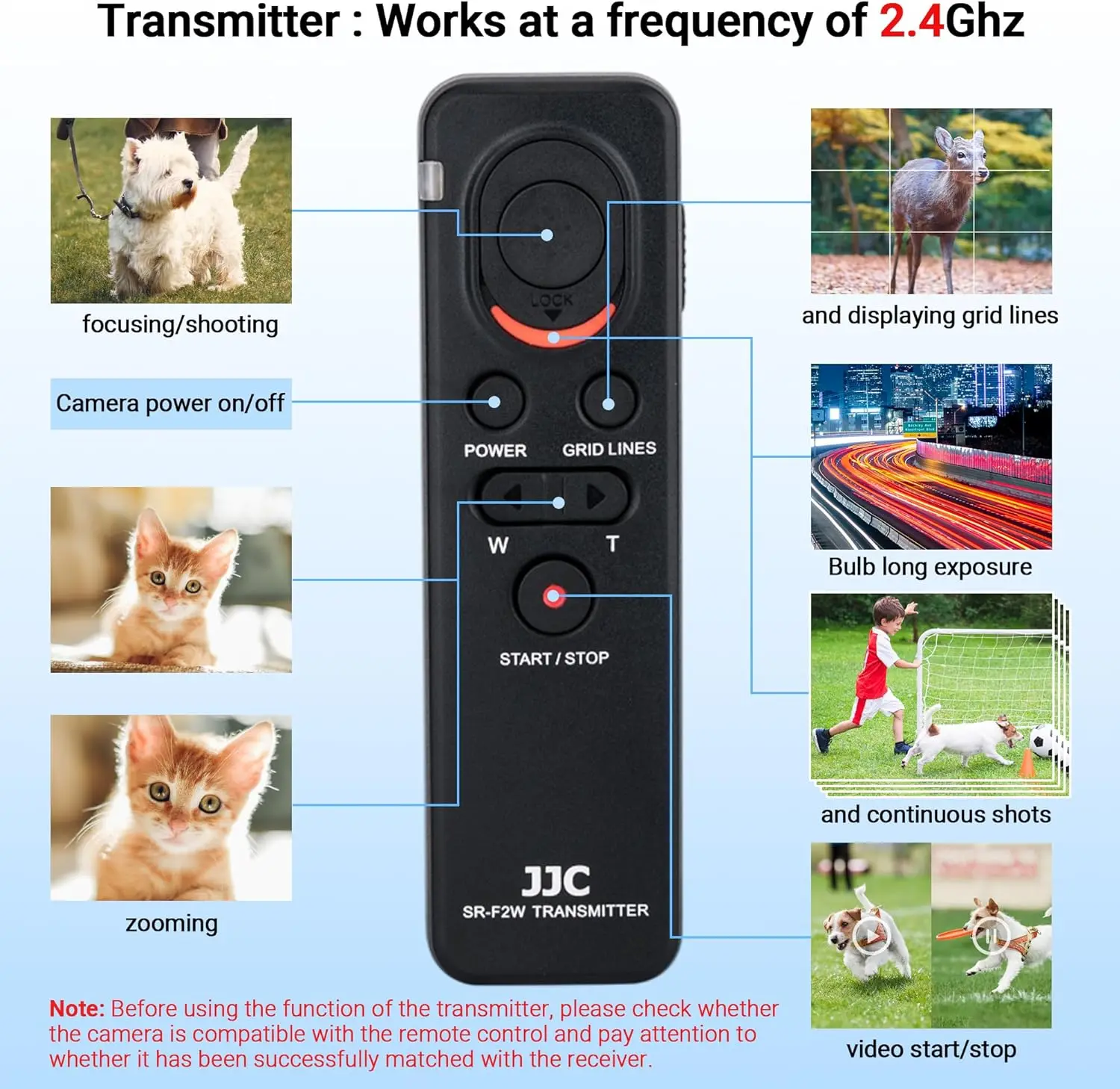 JJC-Control remoto inalámbrico para videocámara Sony HDR-CX405, reemplazo de FDR-AX33, CX440, CX455, CX675, CX900, RM-VPR1, AX43, AX53, AX100, AX700 - imagen 4
