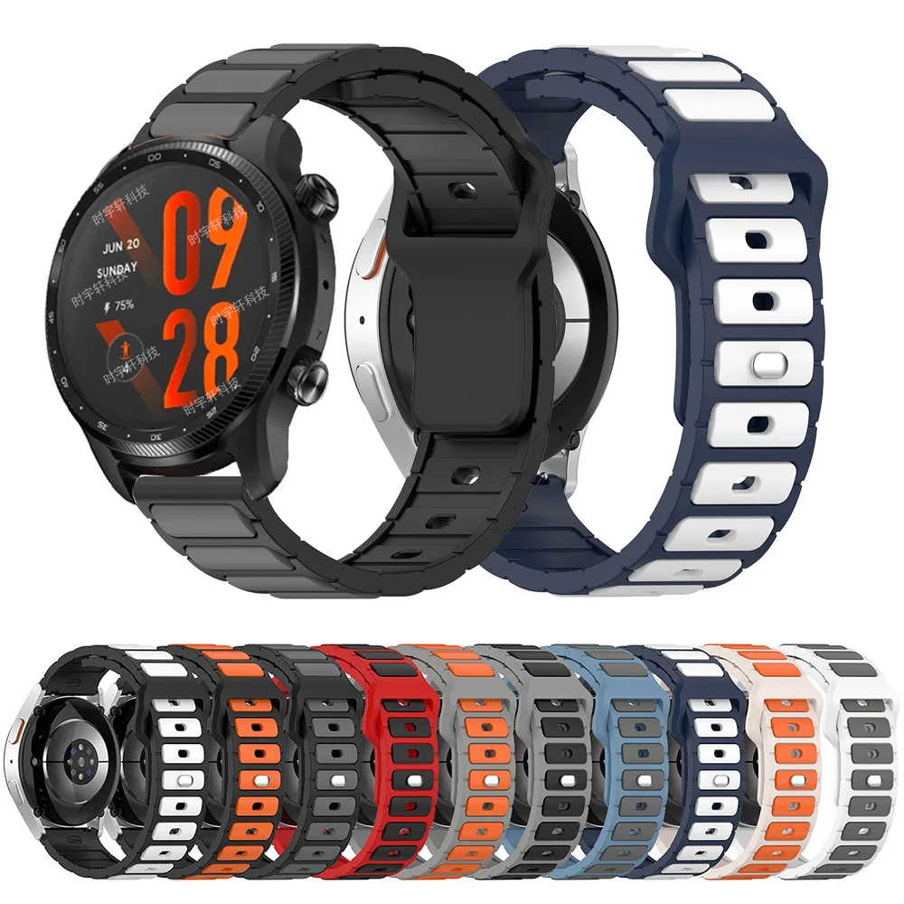 Correa de silicona para TicWatch Pro 3 Ultra GPS 20mm 22mm pulsera deportiva para TicWatch Pro S/GTH 2/GTX/E2 S2 E E3/Pro 2020 correa para hombre