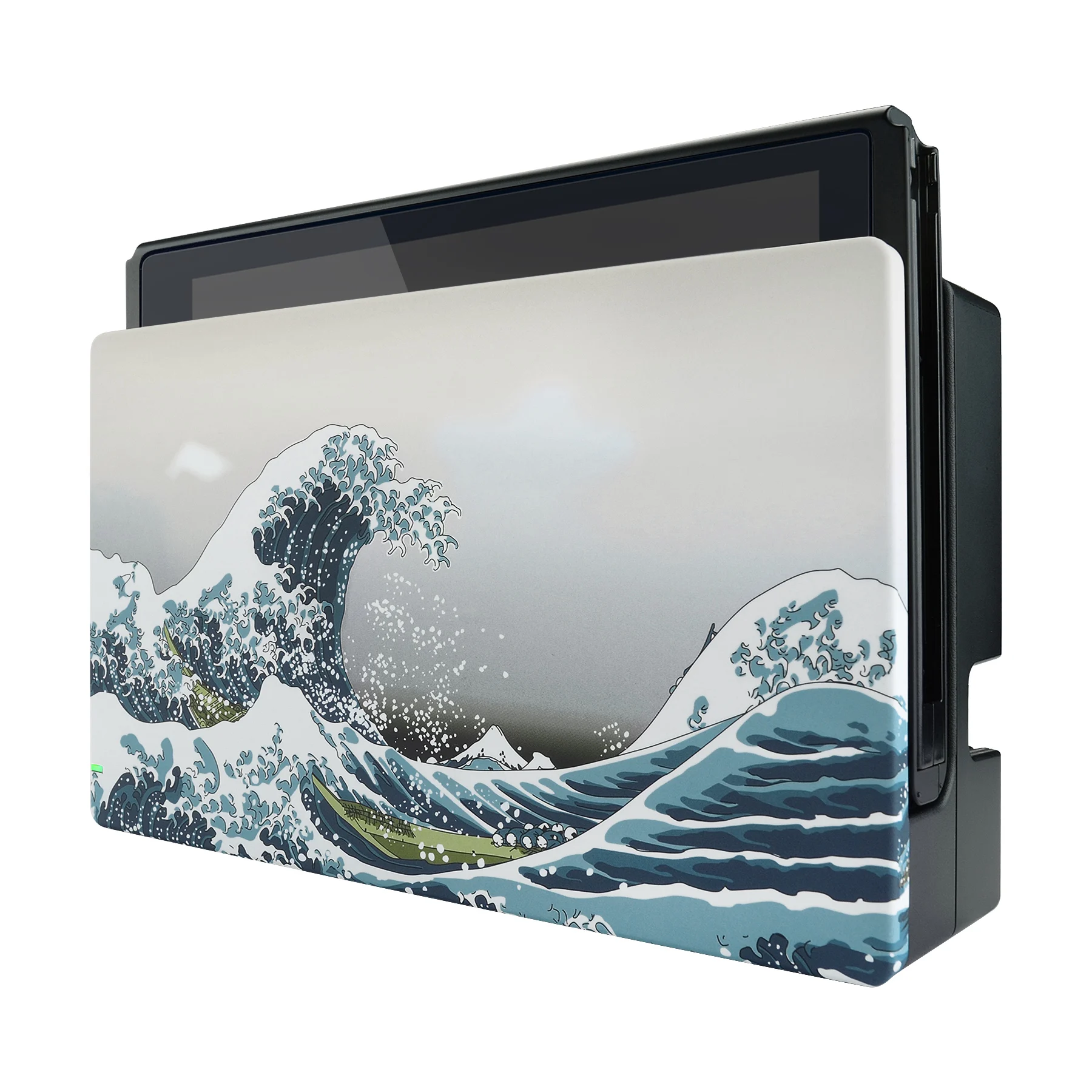 eXtremeRate Placa frontal de agarre de tacto suave personalizada Carcasa de repuesto DIY para Nintendo Switch Dock - The Great Wave - imagen 4