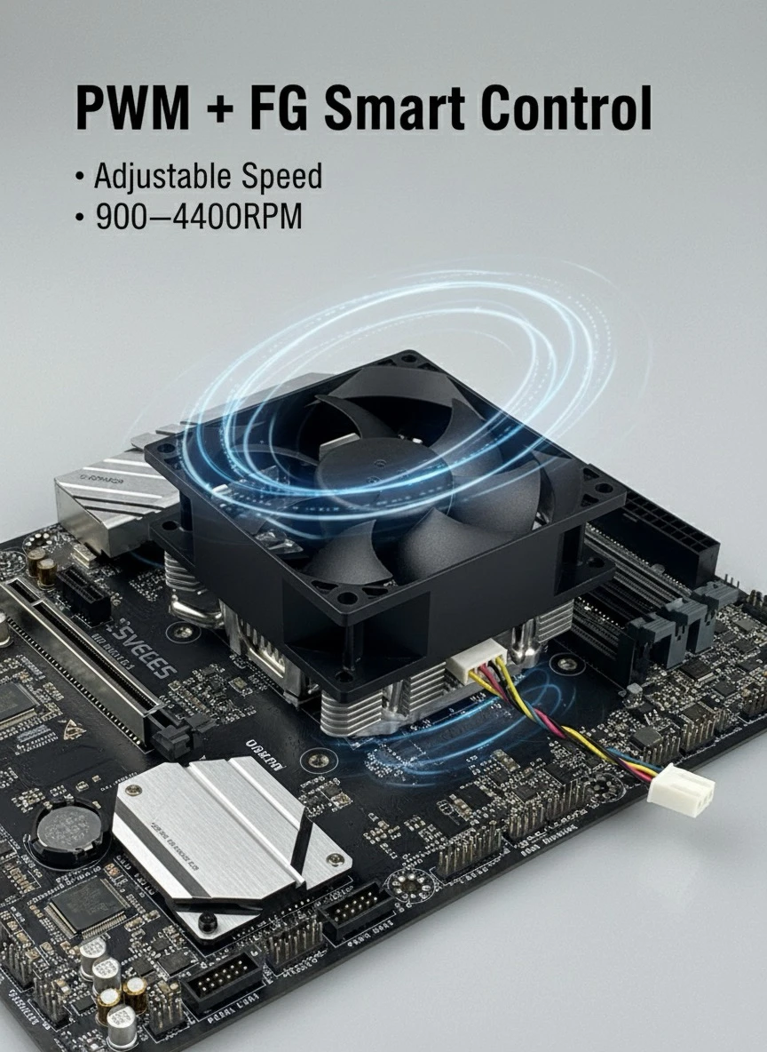 SXD8025S12M 12V PWM ventilador de refrigeración de rodamiento hidráulico 80x80x25mm Control de velocidad de 4 pines ventilador silencioso de alto flujo de aire para carcasa de PC CPU PSU - imagen 2