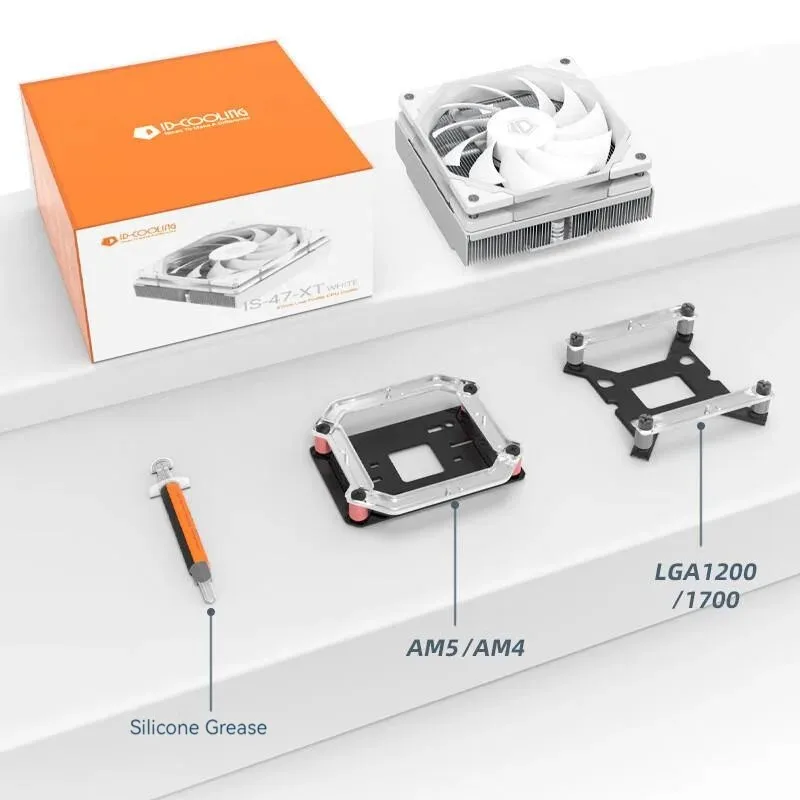 ID-COOLING IS-47 Enfriador de CPU de perfil bajo de 47 mm 4 heatpipes Radiador de CPU ITX Ventilador PWM de 9 CM, para LGA 1700 1200 AM4 AM5 - imagen 5