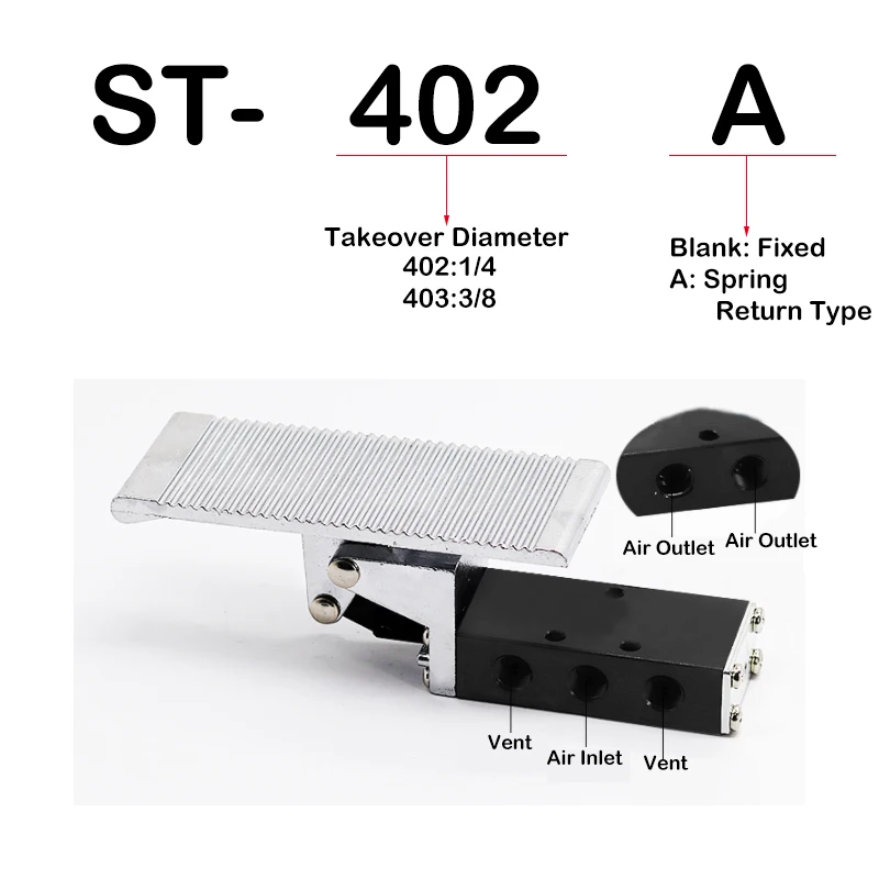 Válvula de pie neumática K25R7-8 de cinco vías de dos posiciones 15 interruptor de pie de K23R7-8 de tres vías de dos posiciones ST402 403 - imagen 2