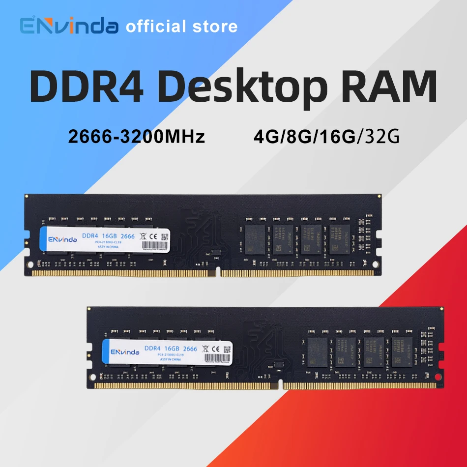 Memoria RAM para PC ENVINDA DDR4, 8GB, 16GB, 3200MHz, DIMM, Memoria para ordenador de escritorio, sin soporte, placa base AMD - imagen 2