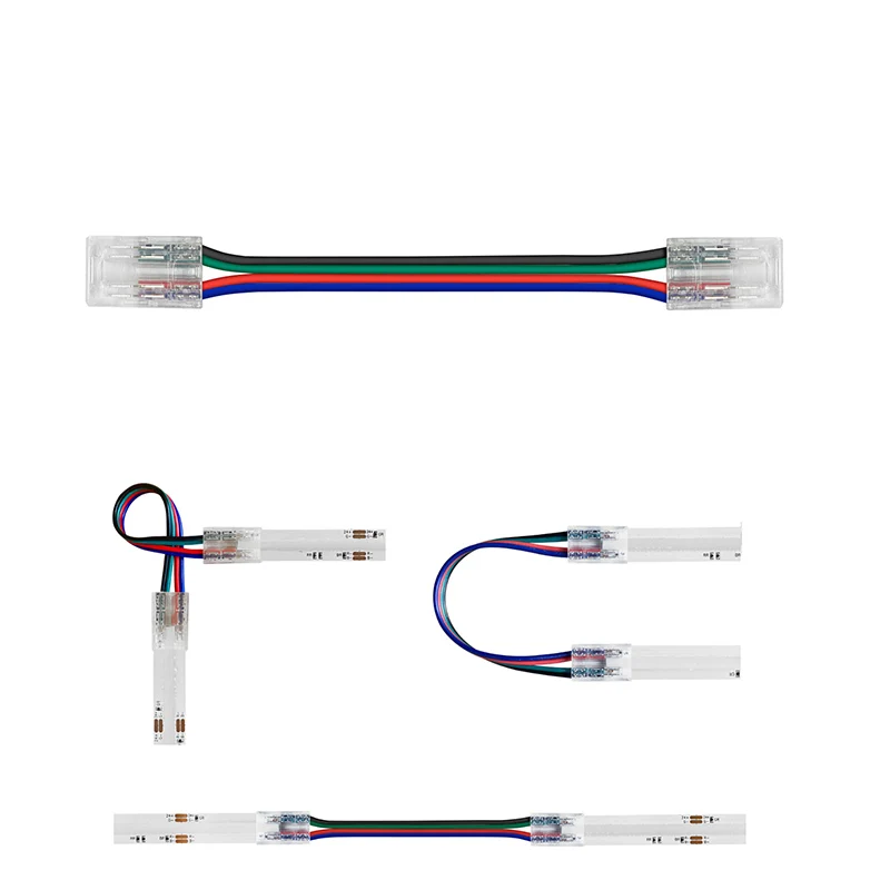 Conector rápido para tiras de luces LED RGB COB, 4 pines, 10mm, sin soldadura, unión libre, fácil de conectar, 3 uds./lote - imagen 2