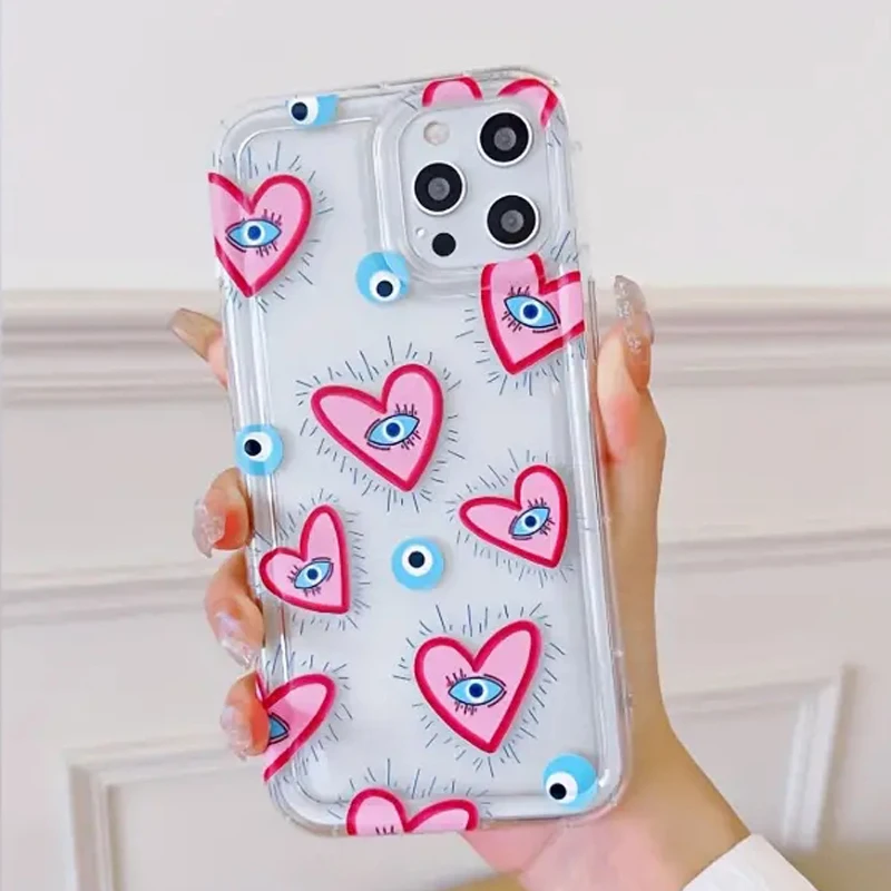 Fashion Lovely Eyes Clear Silicone Phone Case for Xiaomi POCO X6 X3 F5 Pro Mi 13T 12T 14 Pro 13 12 11 Lite 5G NE Soft Cover - imagen 2