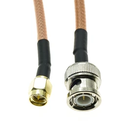 Cable coaxial RG400 SMA macho a BNC macho, 50 ohm doble apantallado