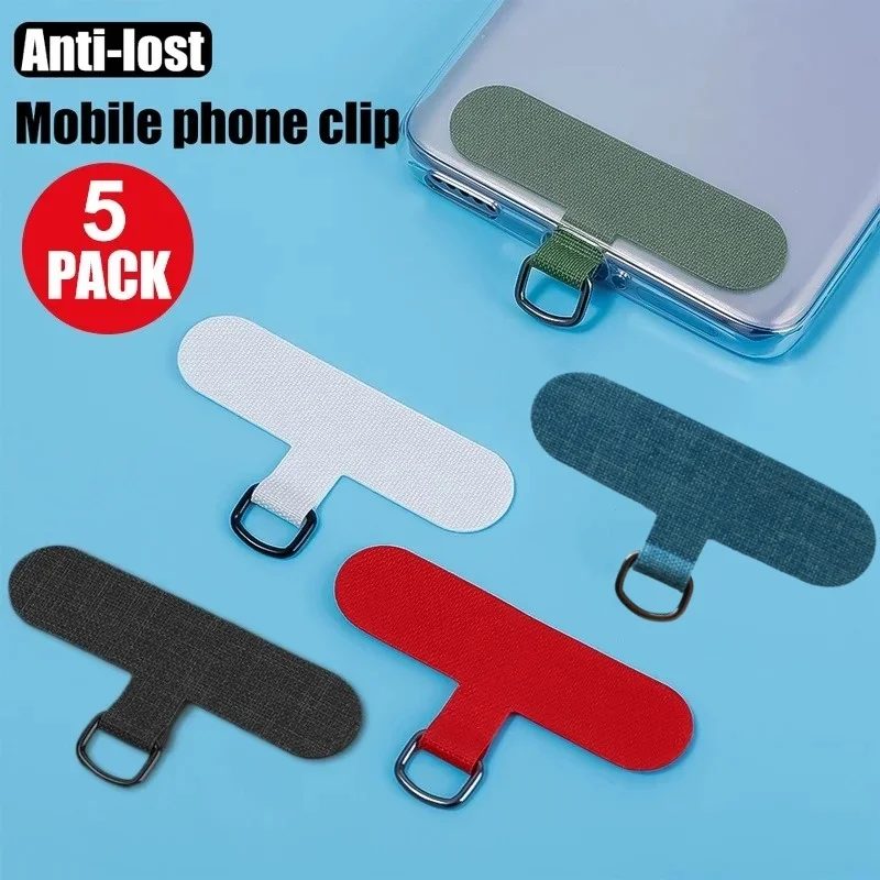 Parche Universal para cordón de teléfono móvil, almohadilla antipérdida, correa para teléfono móvil, conector de lengüetas de cable colgante con anillo de Metal para IPhone Samsung - imagen 2