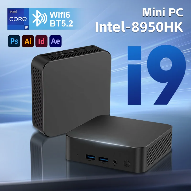 2025 NUEVO Mini PC portátil Intel Core i9 8950HK Windows 11 Pro PC intel UHD Gráficos Ethernet 10/100/1000Mbps Computadora de escritorio PC
