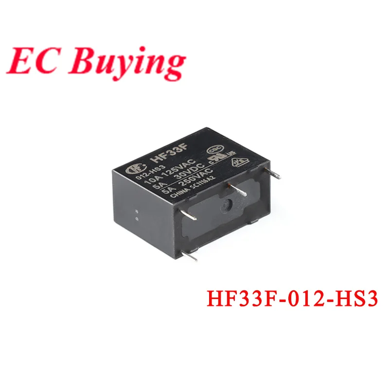 2 uds relés de potencia HF33F DC 5V 12V 24V 5A HF33F-005-HS3 HF33F-012-HS3 HF33F-024-HS3 5VDC 12VDC 24VDC 4 pines relé normalmente abierto - imagen 3