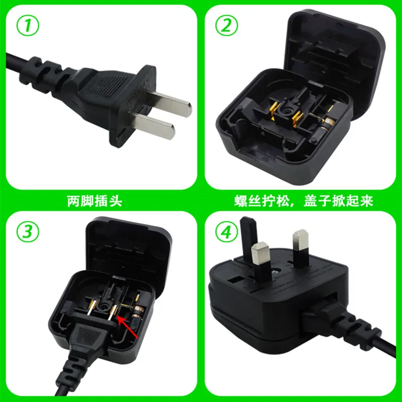 Convertidor británico de alta calidad con fusible, enchufe de clavija paralela plana de EE. UU./Janpan/China 2 a Singapur, Malasia, Hong Kong, adaptador de corriente - imagen 4