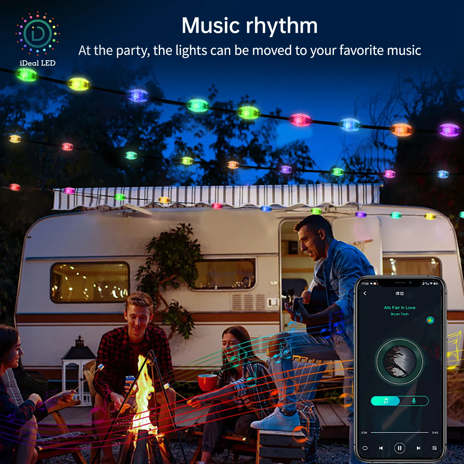 Dreamcolor diamond shap USB LED String Light WS2812B guirnalda de luces de hadas para decoración de fiesta de cumpleaños de Navidad a prueba de agua - imagen 2