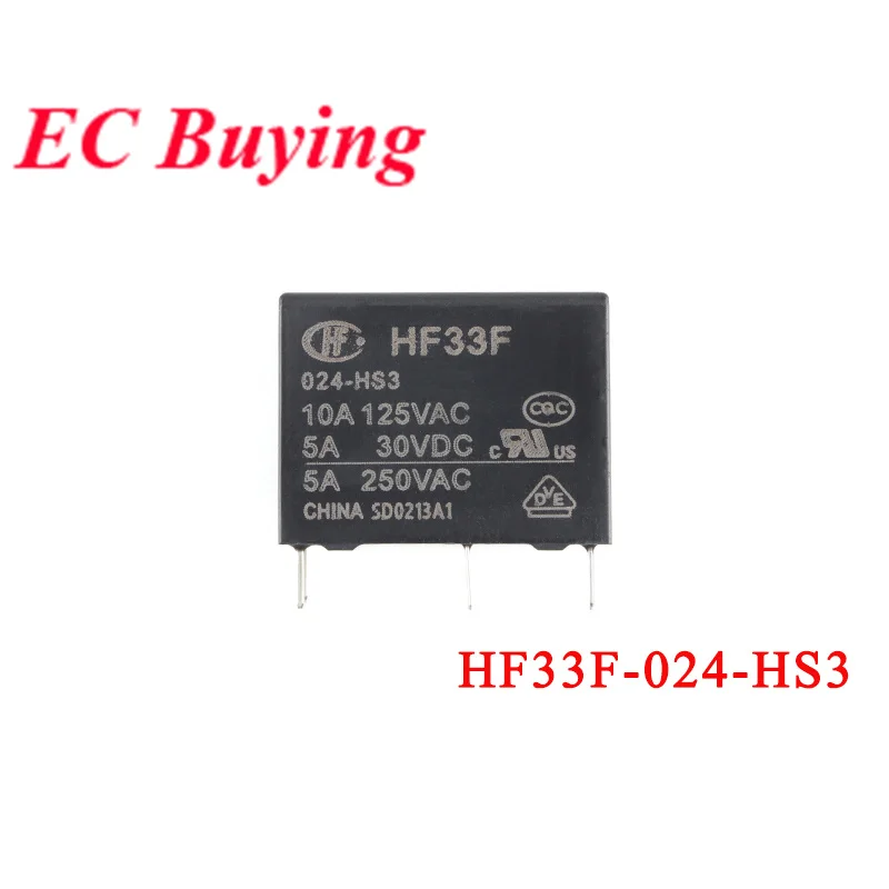 2 uds relés de potencia HF33F DC 5V 12V 24V 5A HF33F-005-HS3 HF33F-012-HS3 HF33F-024-HS3 5VDC 12VDC 24VDC 4 pines relé normalmente abierto - imagen 5