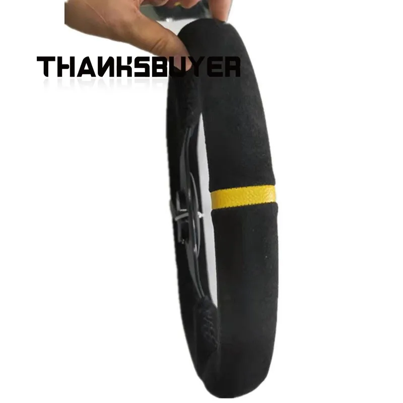 Anillo rojo amarillo modificación de automóvil cuero de terciopelo RC volante de deriva de carreras plano tipo D de 13 pulgadas 320mm - imagen 4