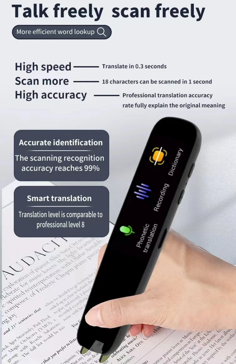 Traductor portátil con escáner de español, traductor de texto con voz, ruso, árabe, portugués, coreano, francés, ucraniano, hebreo, para traducción sin conexión, con pantalla HD de 1,97 pulgadas, diccionario electrónic - imagen 4