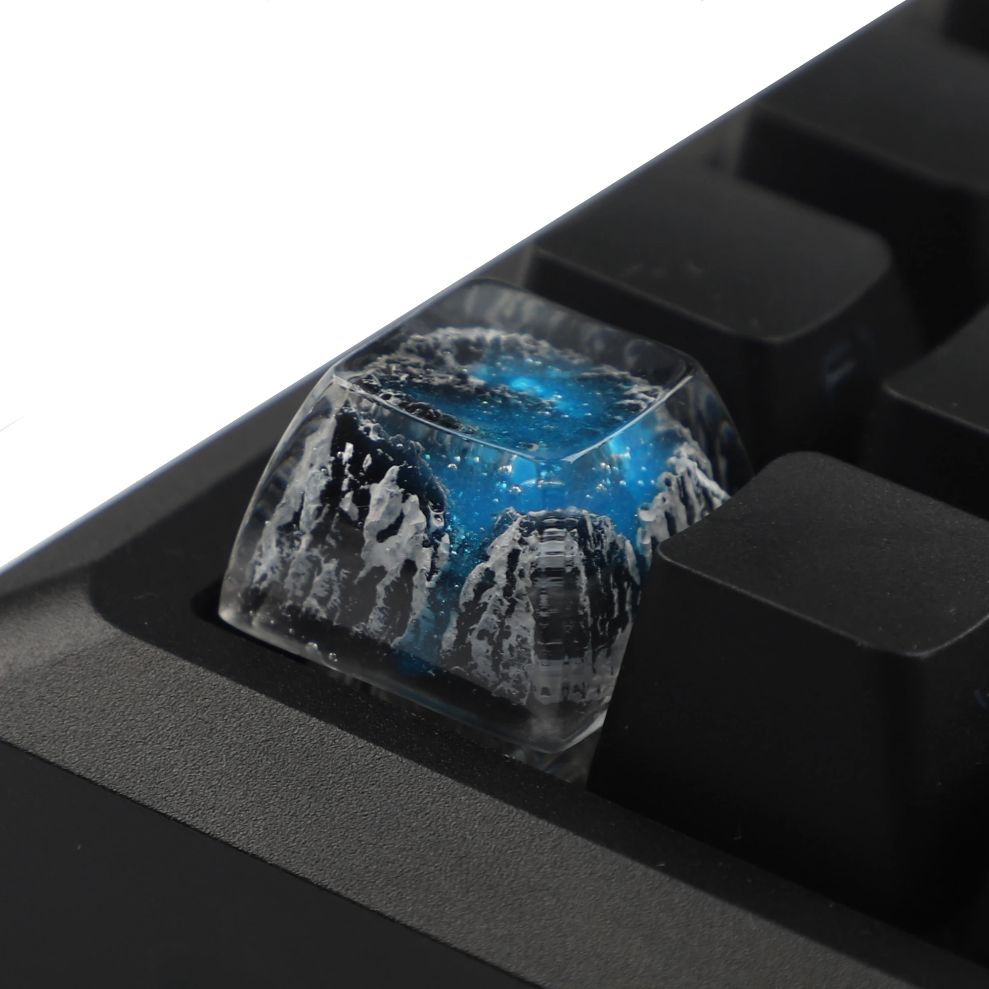 Brillo de montaña de resina a través de teclas artesanales para teclado mecánico para jugar Cherry MX - imagen 4