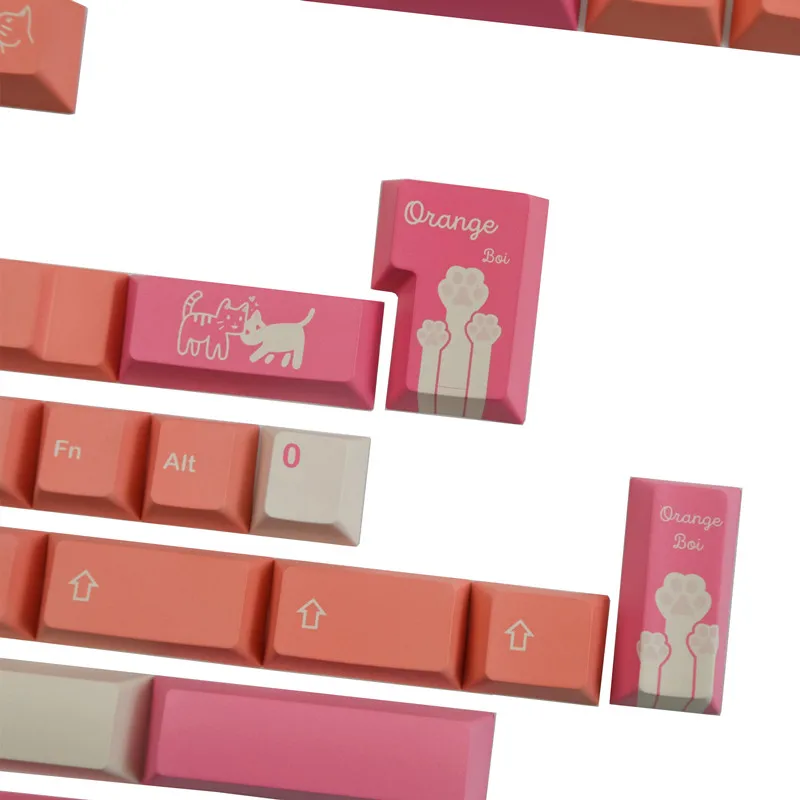 Teclas GMK Orange Boi de 142 teclas, perfil de cereza, teclado mecánico de sublimación de tinte PBT para interruptor MX con cambio 1.75U 2U - imagen 4