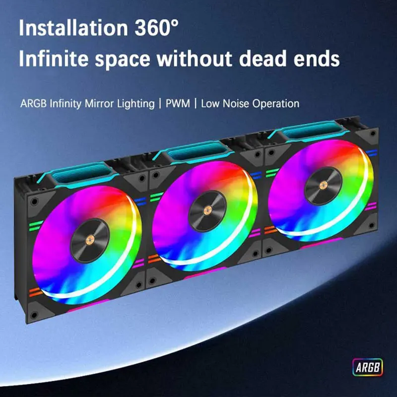 UPSIREN D30 120X120X30mm ventilador de refrigeración del chasis de la computadora adecuado para refrigeración por aire/radiador de refrigeración por agua/5V 3PIN ARGB/4PIN PWM - imagen 5
