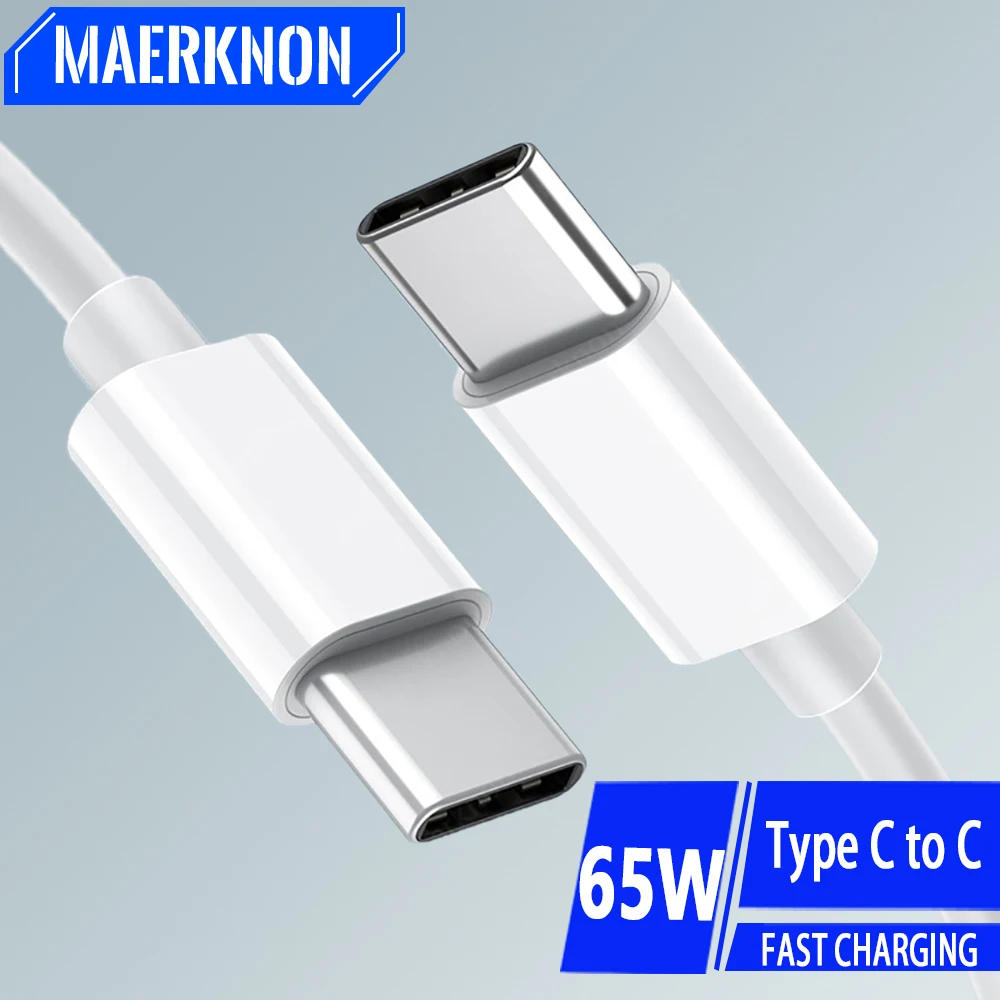 Cable USB C a tipo C 65W PD Cable cargador de teléfono de carga rápida para MacBook Pro iPad Samsung Xiaomi 5A Cable de datos tipo C a tipo C