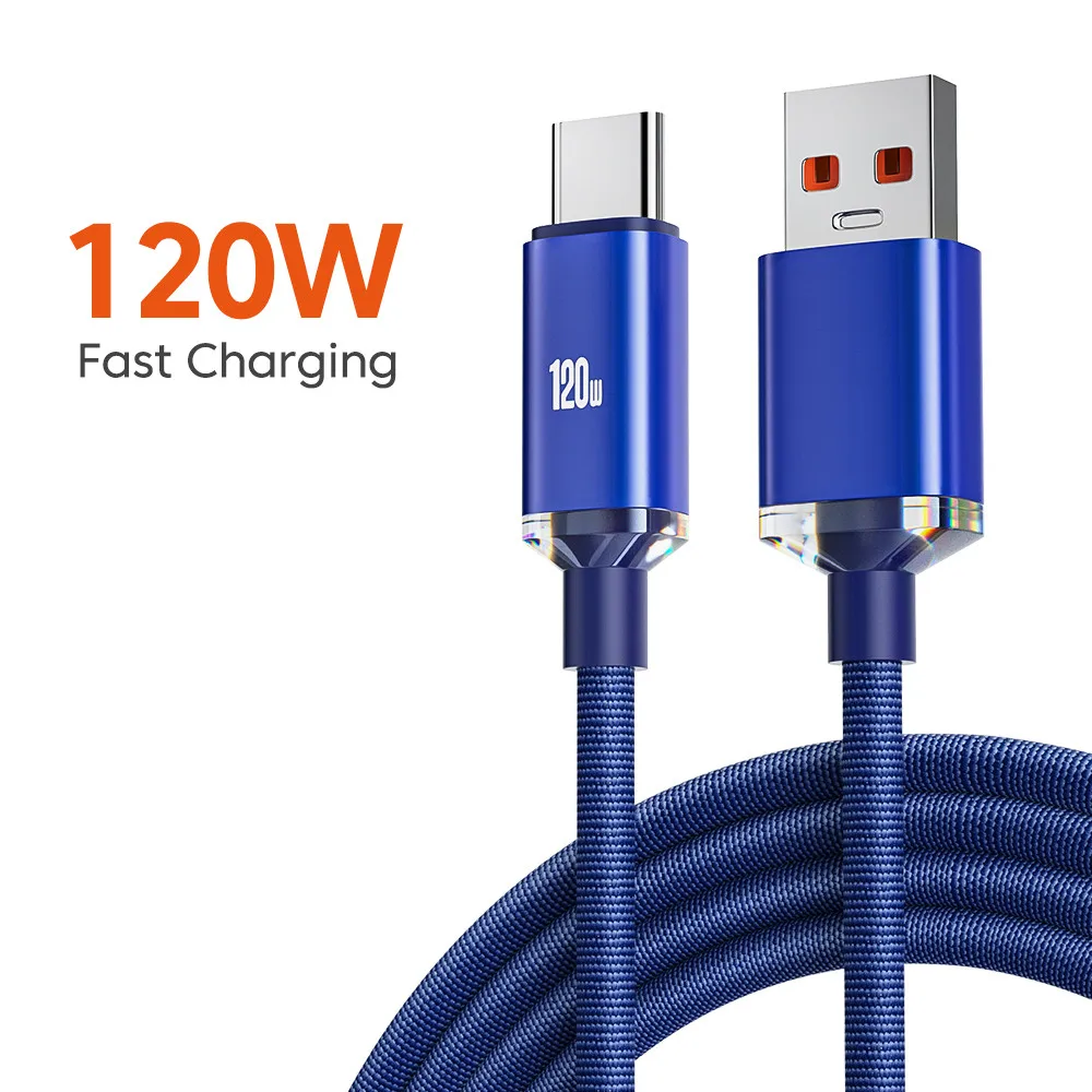 Cable de carga rápida tipo C de 120W, Cable de carga rápida USB-C, Cable de datos de alta velocidad 6A, carga para VIVO, Huawei, Xiaomi, Samsung y iPhone - imagen 4