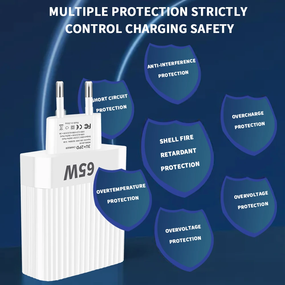 Total 120W USB cargador rápido tipo C adaptador de carga rápida carga rápida 3,0 para iPhone 16 Samsung Xiaomi Huawei USB C cargador de pared - imagen 5