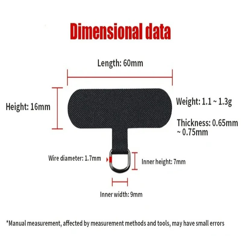 Parche Universal para cordón de teléfono móvil, almohadilla antipérdida, correa para teléfono móvil, conector de lengüetas de cable colgante con anillo de Metal para IPhone Samsung - imagen 5