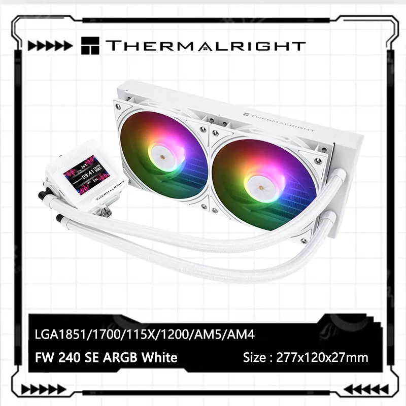 Thermalright FW 240 SE ARGB radiador de refrigeración por agua todo en uno/soporte LGA1851/1700/115X/1200/AM5/AM4/pantalla LCD magnética de 2 pulgadas