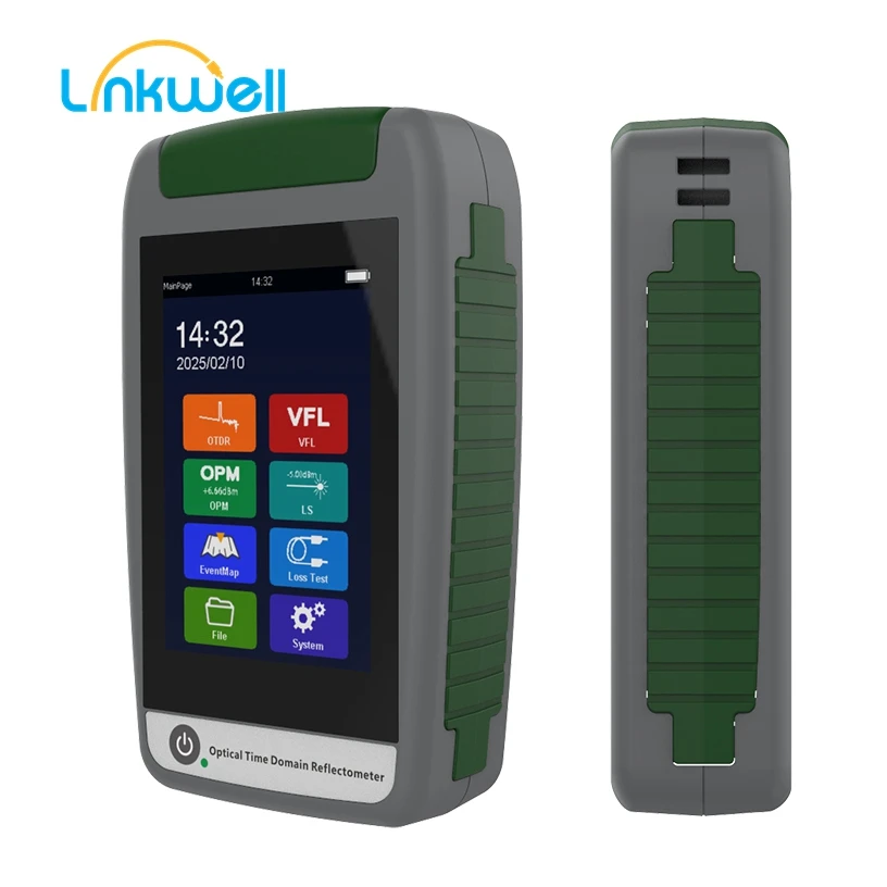 OTDR 1310nm 1550nm 100KM 22-20dB Reflector de fibra óptica iOLM OPM VFL fuente láser luz roja y luz verde- - imagen 5