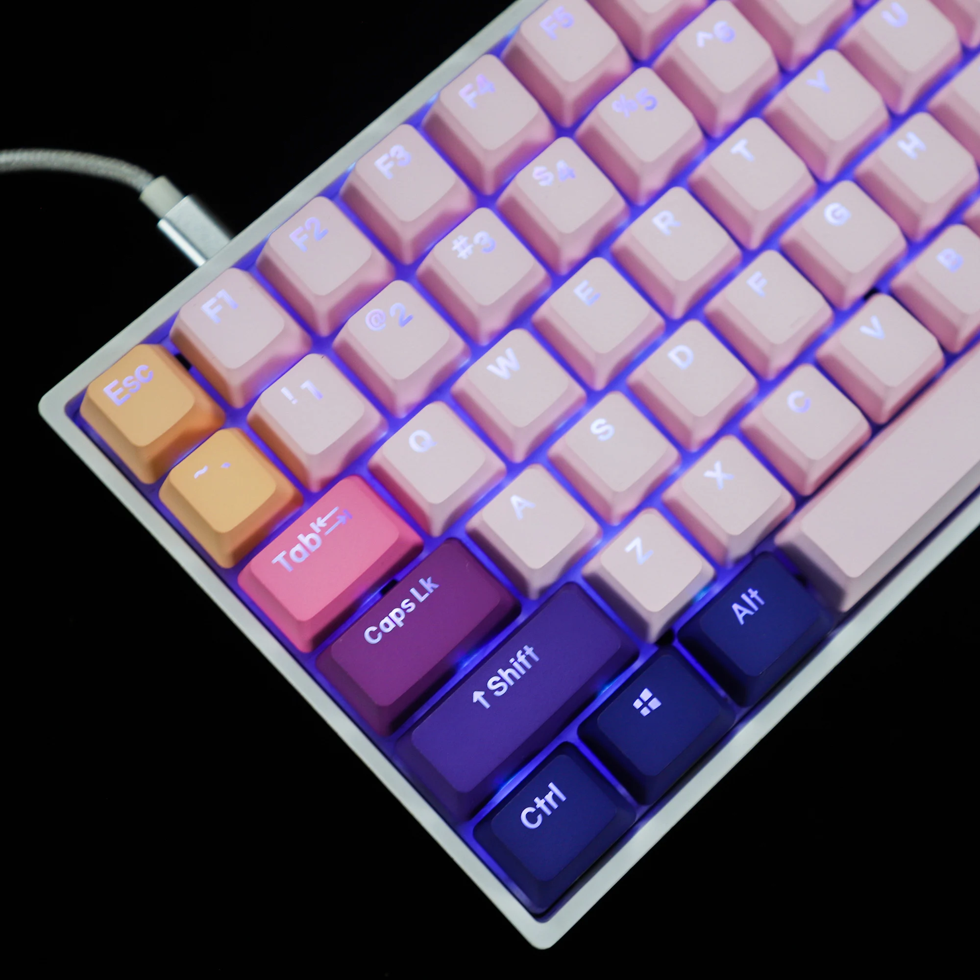 Lavender 122 YMDK teclas retroiluminadas de doble disparo PBT OEM perfil Keycap para teclado mecánico MX 104 87 84 68