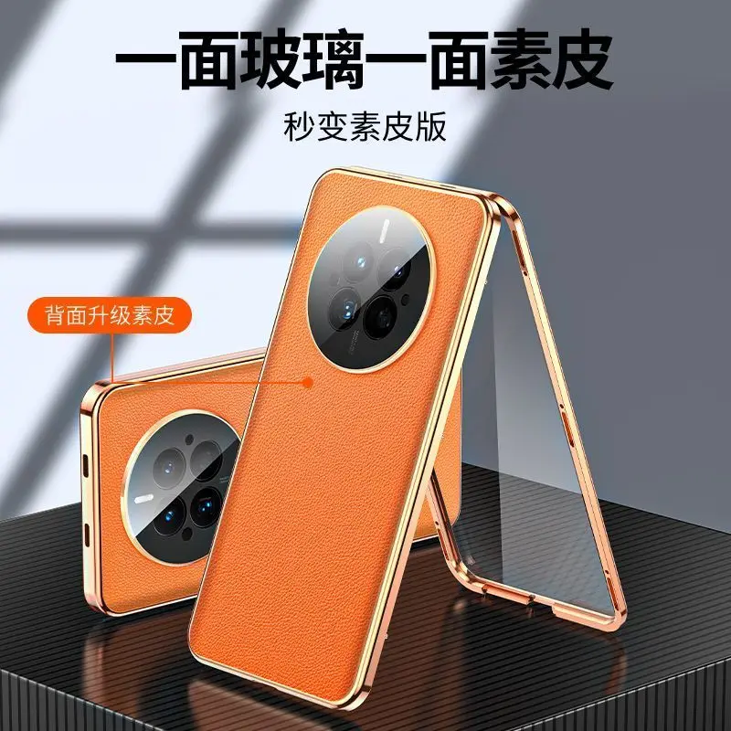 Funda protectora de doble cara para Realme GT5 Pro, protector de teléfono de cuero y vidrio templado completo para Realme GT5 Pro, 360