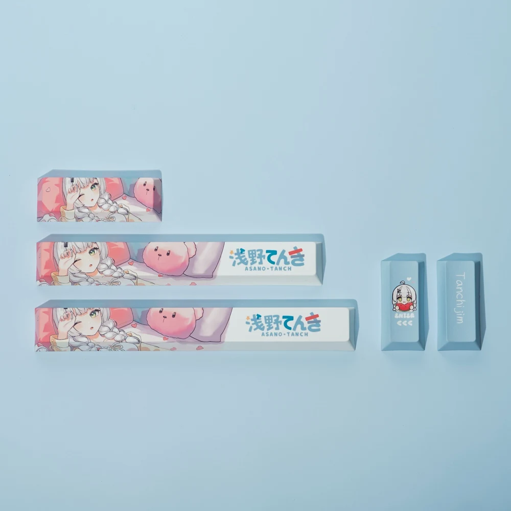 TANCHJIM & Utyping Asano Touch Cherry Profile PBT Keycaps 158 teclas proceso de sublimación de tinte DIY personalizado azul Keycap - imagen 5