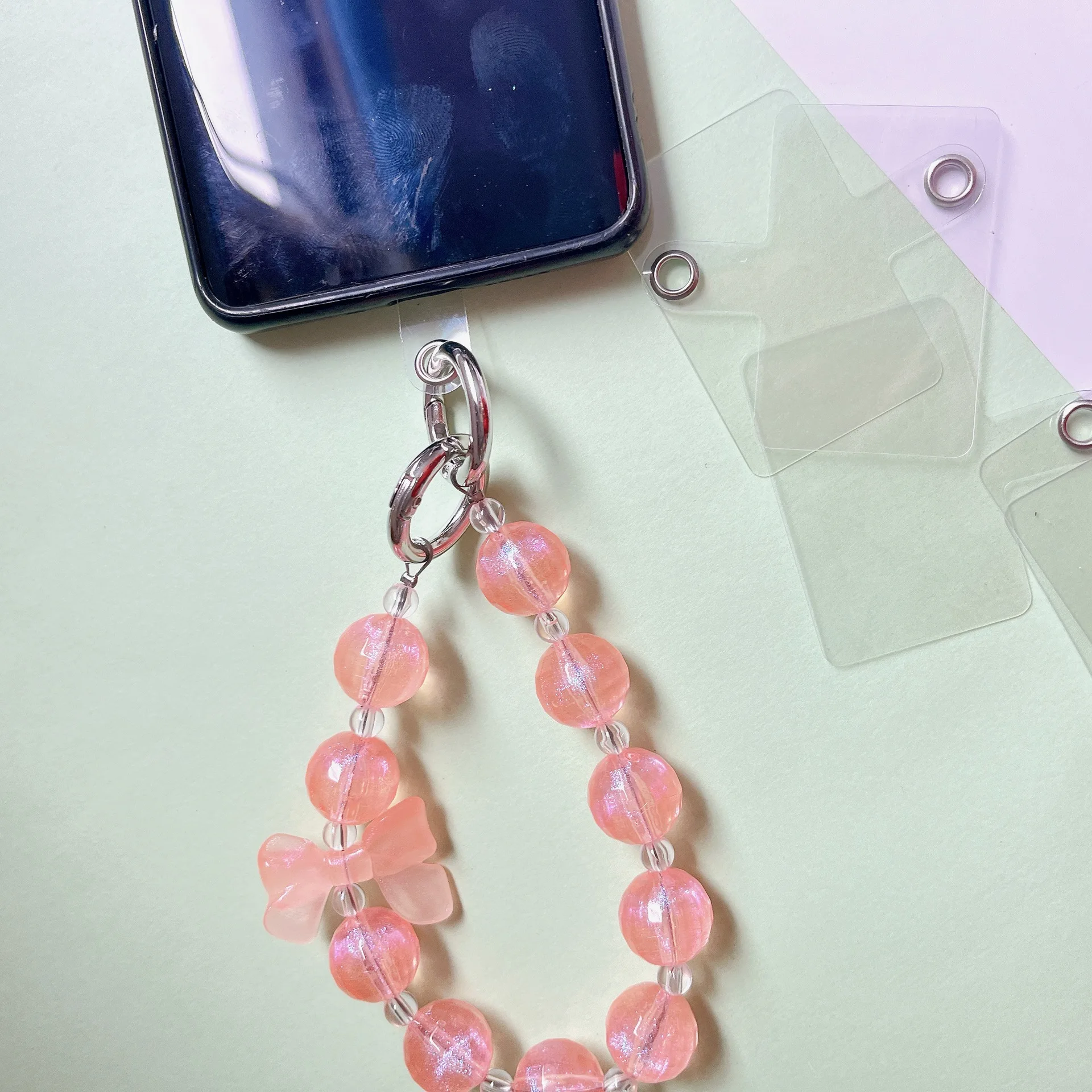 Parche de cordón para teléfono móvil, colgante de conexión de carcasa de tarjeta fija antipérdida masculina sin agujero para cordón, Clip transparente, 1/3/5/10 Uds. - imagen 3