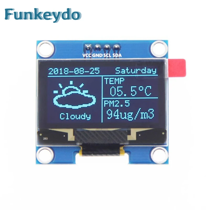 Módulo de pantalla OLED de 1,3 pulgadas 1,3 "IIC I2C SH1106 128X64 Módulo de pantalla OLED azul/blanco de 4 pines para Arduino IDE/Raspberry Pi