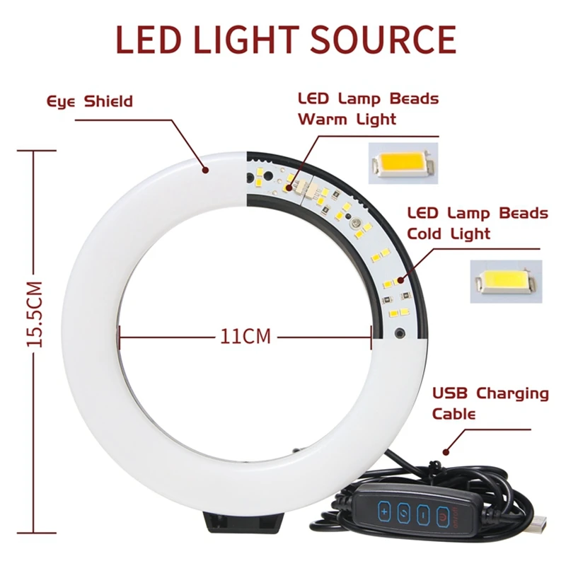 Panel de luz LED para fotografía y vídeo, iluminación con filtros RGB, Kit de lámpara de estudio fotográfico para sesión en vivo, anillo de luz con trípode, 6 pulgadas - imagen 5