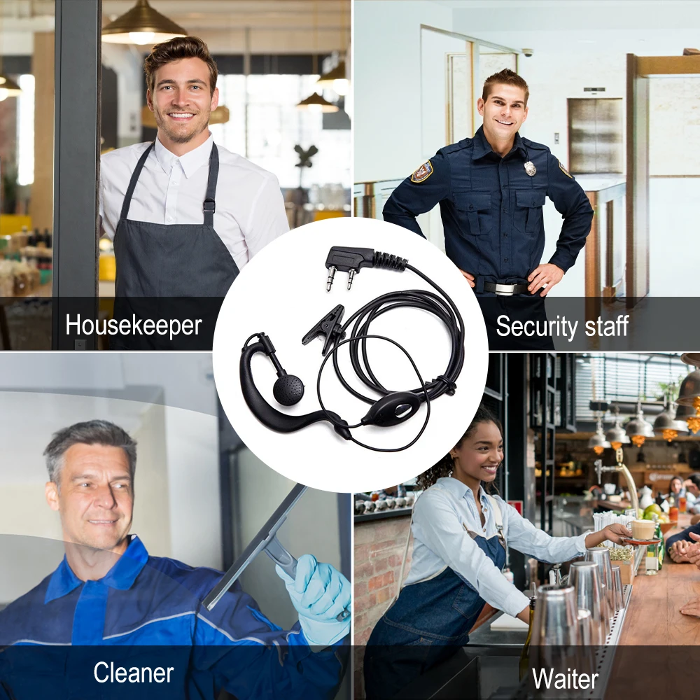 Baofeng-auriculares de tubo acústico de aire para walkie-talkie, cascos con puerto K, PTT, con micrófono, para piezas 888s Guard, 5 UV-5R - imagen 5