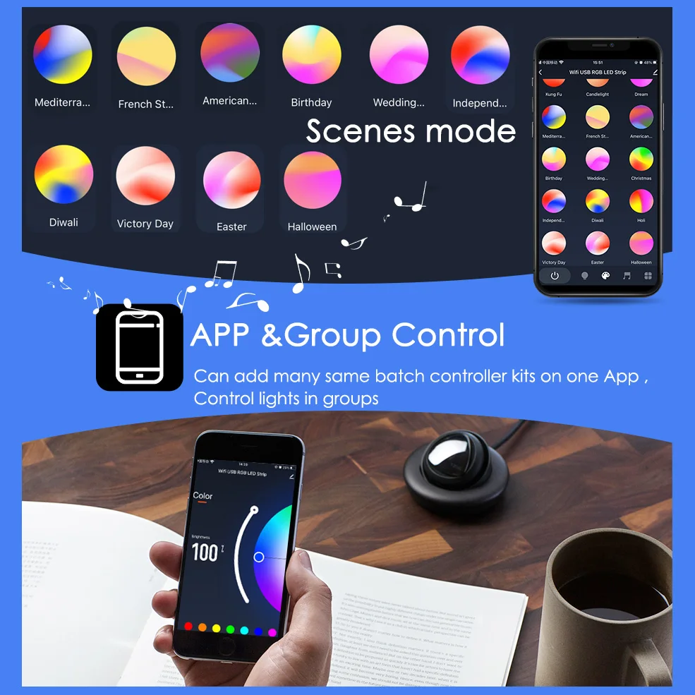 Tira de luces Led Tuya Zigbee 3,0, cinta de retroiluminación RGB RGBW USB, 5V, funciona con Zigbee Hub/Alexa/Google Home, 5050 - imagen 5