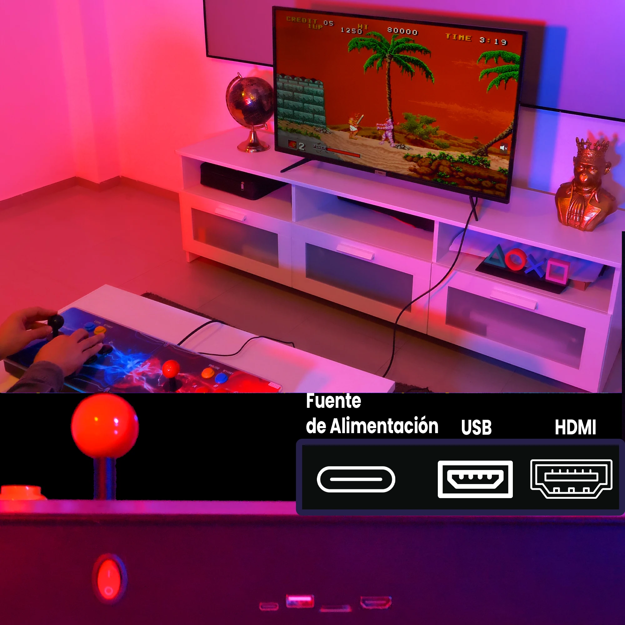 Pandora Box Extreme, Joysticks Independientes, Retro Consola, Maquina recreativa Arcade, Joystick Arcade, Incluye 6200 titulos 2D y 3D. Función de Guardar Partida. Posibilidad de añadir Juegos - imagen 3