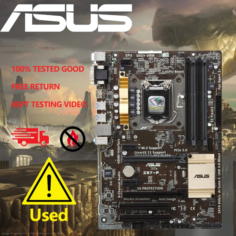 ASUS-placa base Z97-P LGA 1150, Intel Z97, HDMI, SATA, 6 Gb/s, USB 3,0, ATX