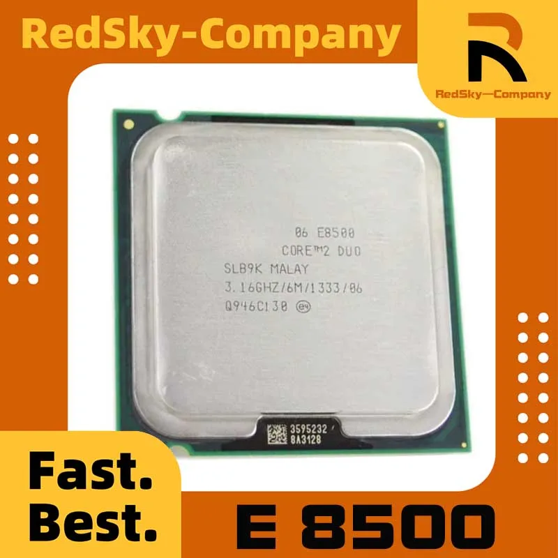 1 Uds procesador Intel Core 2 Duo E8500 SLB9K SLAPK 3,16 GHz LGA 775 cpu usado prueba perfecta