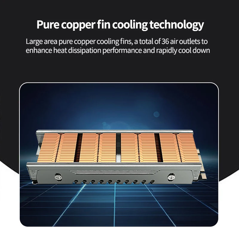 Radiador de cobre del disipador de calor SSD TEUCER M.2 NVME con almohadilla térmica de alto rendimiento - imagen 3