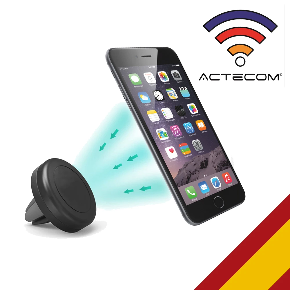 ACTECOM Soporte magnetico para Coche Teléfono Móvil Smartphone 360 Imán Magnético