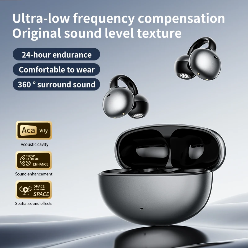 Clip de oreja inalámbrico Z72 auriculares Bluetooth auriculares deportivos no intrauditivos V6.0 reducción de ruido de música micrófono de llamada HD auriculares para juegos - imagen 3