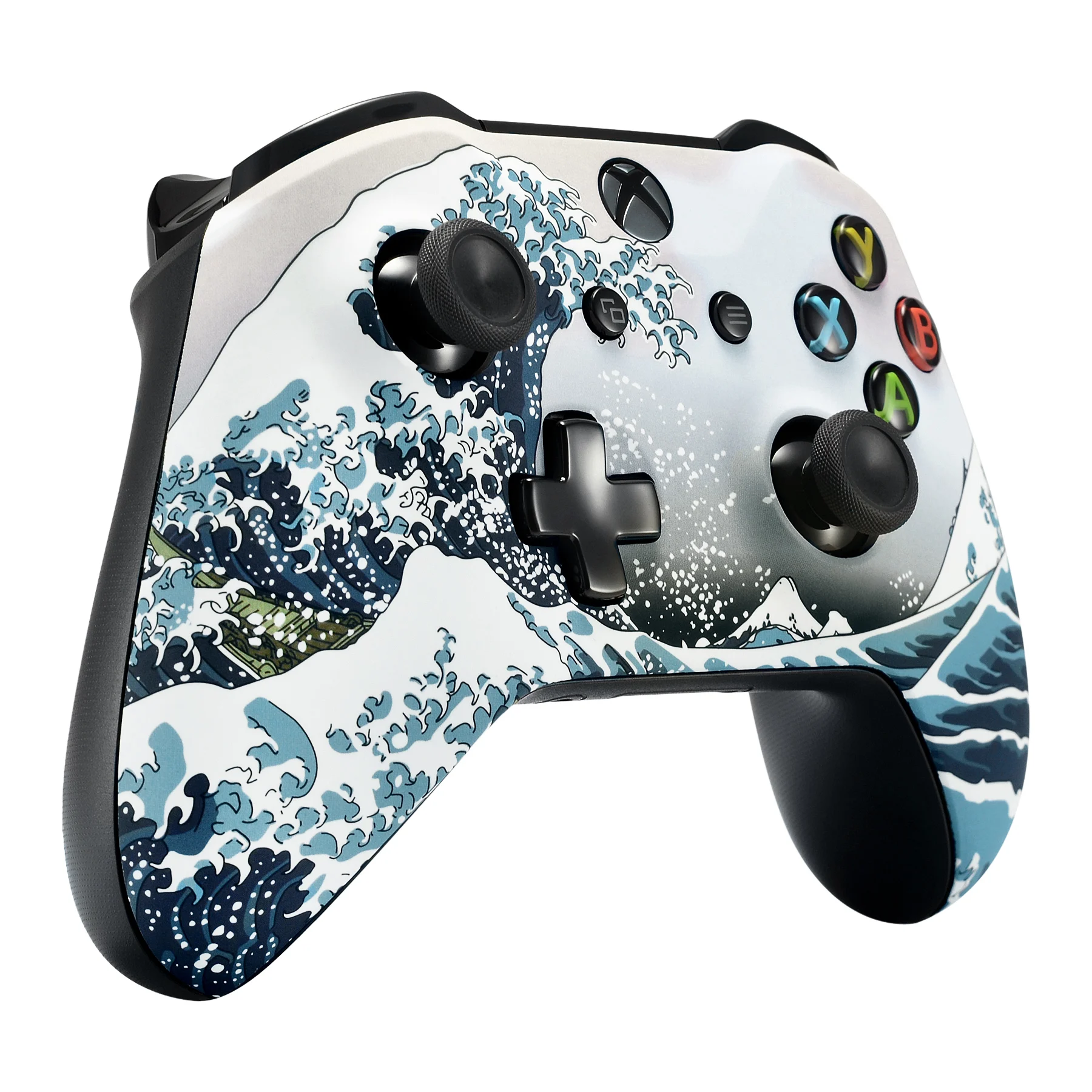 EXtremeRate The Great Wave-carcasa frontal para mando de Xbox One X y One S, piezas de repuesto, tacto suave - imagen 4