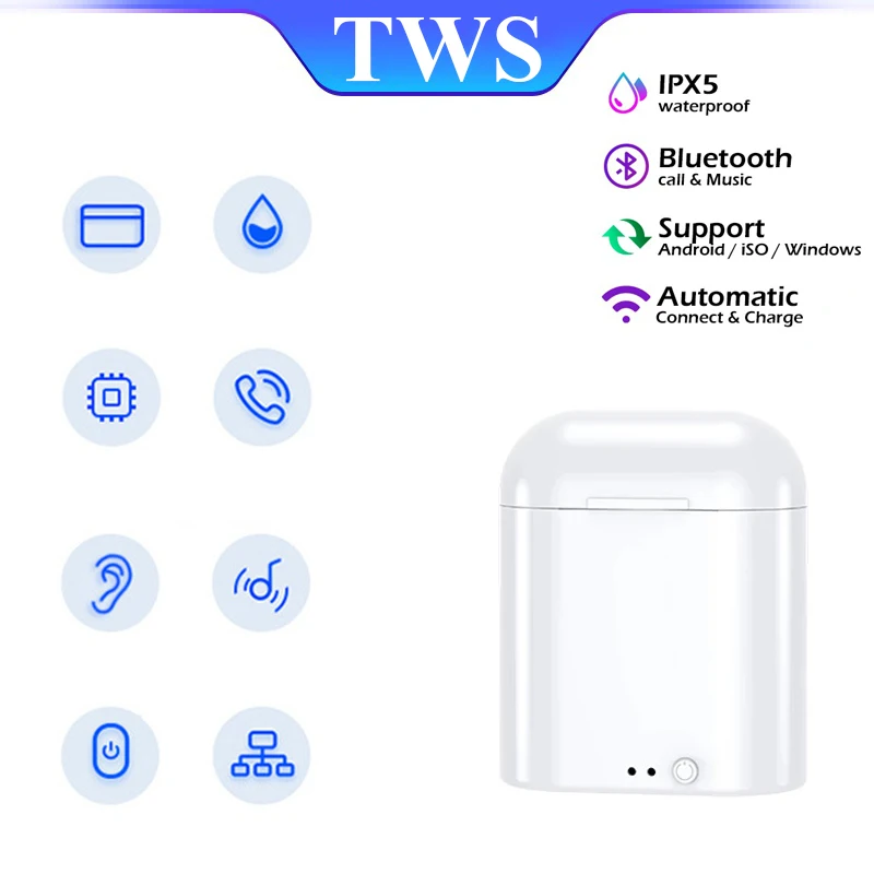 Auriculares Mini Pods i7s Mini TWS auriculares inalámbricos verdaderos auriculares manos libres con reducción de ruido fone auriculares Bluetooth con micrófono - imagen 4