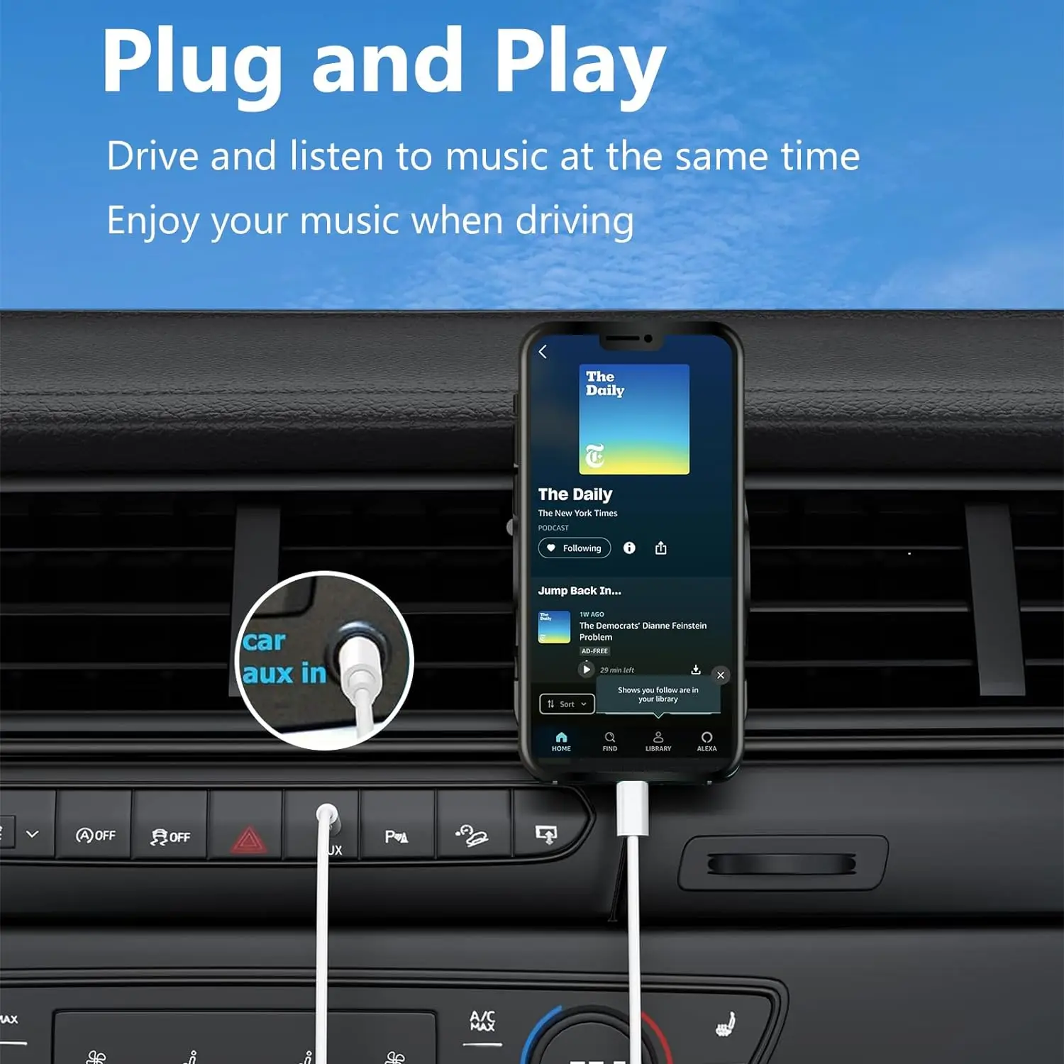 Cable conector auxiliar de Audio USB C a 3,5mm para iPhone 15TYPEC tipo a Cable de auriculares estéreo de coche de 3,5mm para iPhone16 SamsungHuawei - imagen 2